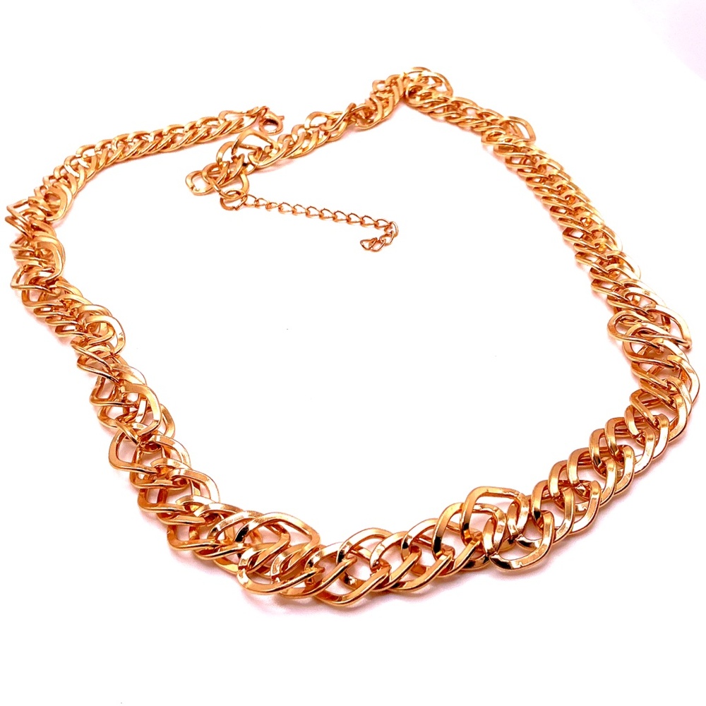 Vintage GOLD TONE Braided Link Chain Necklace 26” With 2.5” Extender